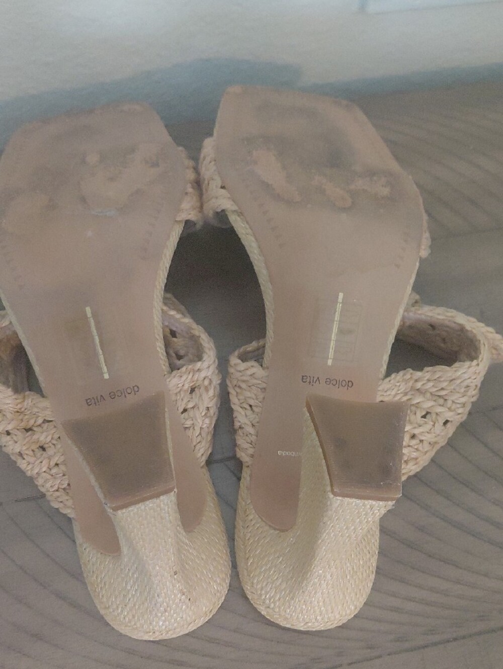 Dolce Vita Natural Braided Double Strap Slide Sandals - Picture 3 of 3
